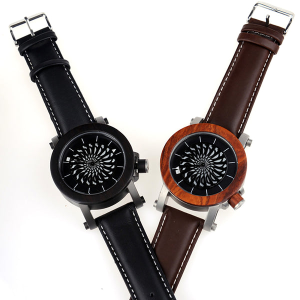 Counter Clock Wise Wooden Watch