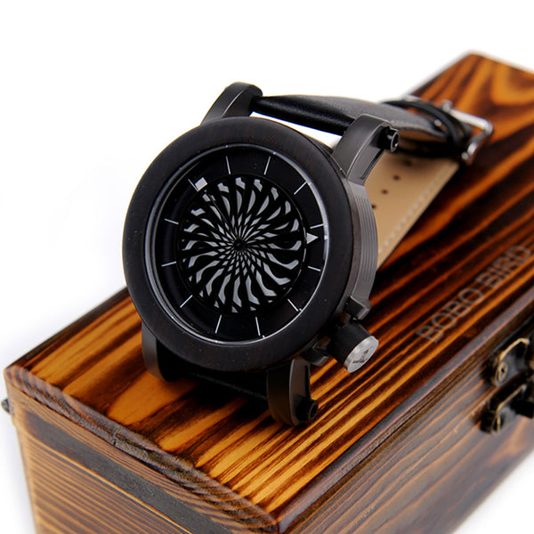 Counter Clock Wise Wooden Watch