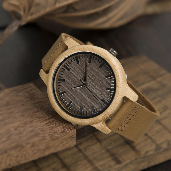 Antique Round Bamboo Wooden Watch