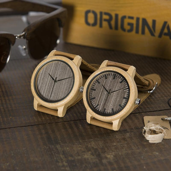 Antique Round Bamboo Wooden Watch