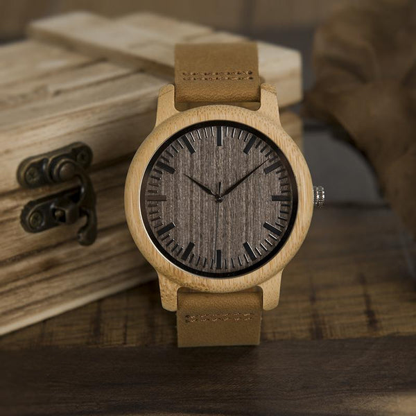 Antique Round Bamboo Wooden Watch