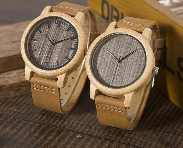 Antique Round Bamboo Wooden Watch