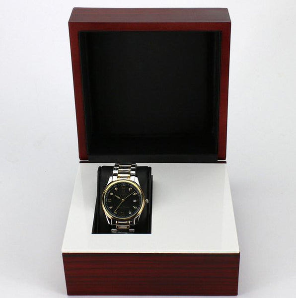 Durable Dark Red Wooden Watch Box