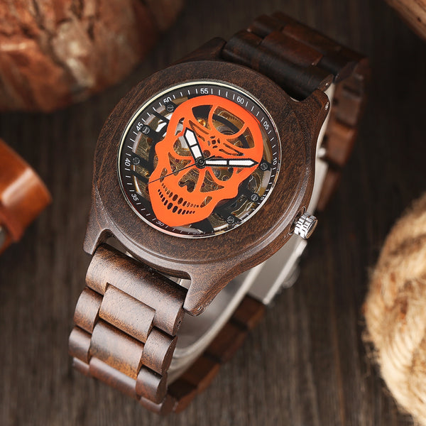 Red Skull Ebony Wrist Watch