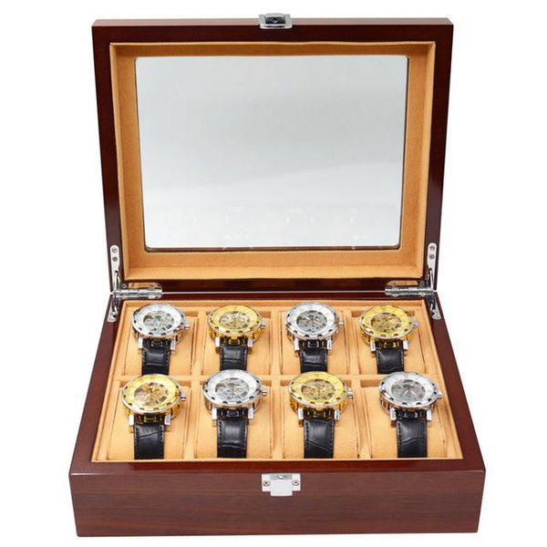 3 Grid Wood Watch Organizer