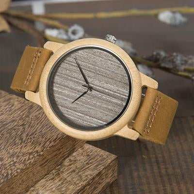 Antique Round Bamboo Wooden Watch